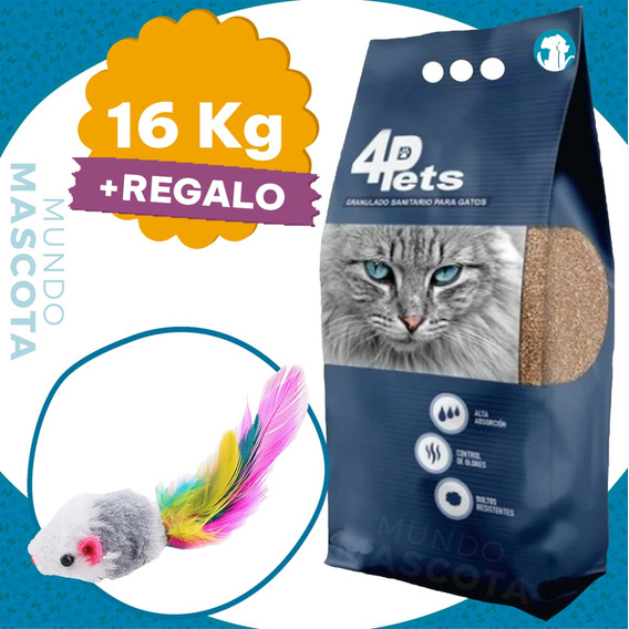 Arena Sanitaria Aglomerante 4pets 16 Kg + Regalo