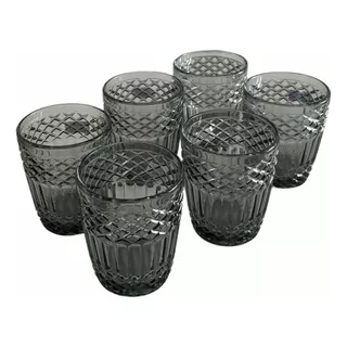 Set X6 Vasos Vidrio Labrado Fume Tienda Mamá Al Mando