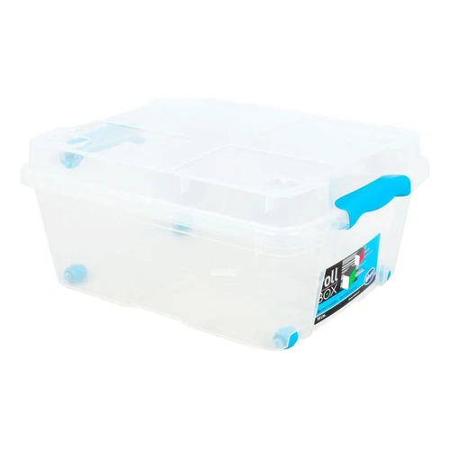 Caja Organizadora 15 Litros Con Ruedas Rollbox Color Transparente Rollbox 15 Litros