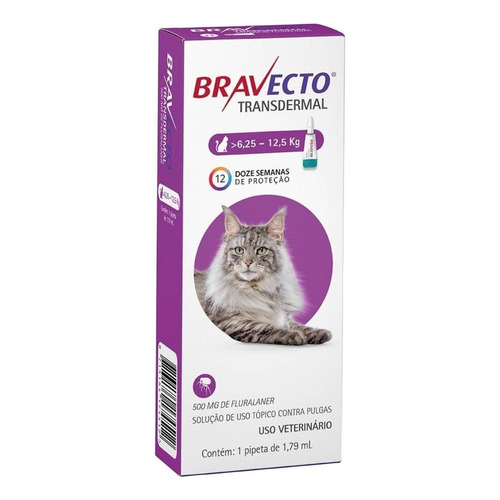 Bravecto Transdermal Pipeta para Gatos de 6,25 a 12,5 kg | Antiparasitario Externo