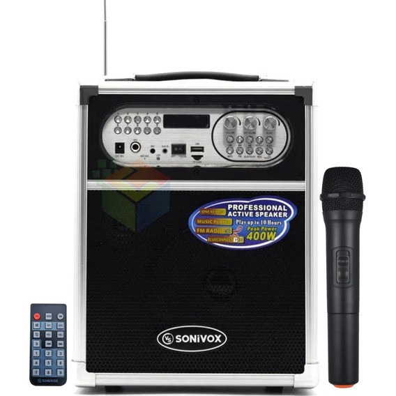 Cabina Sonivox Recargable Micrófono Bluetooth Vs-sp1455 400w