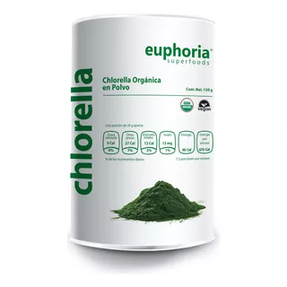 Chlorella Orgánico 150g Euphoria Superfoods Envío Gratis