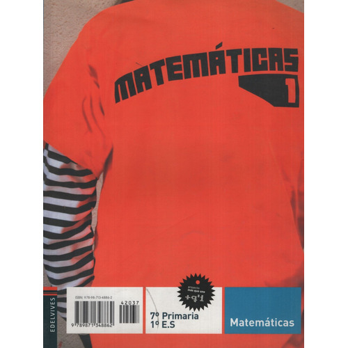 Matematicas 1 7° Primaria 1° E.s.m - Mas Que Uno, De Vv. Aa.. Editorial Edelvives, Tapa Tapa Blanda En Español, 2011