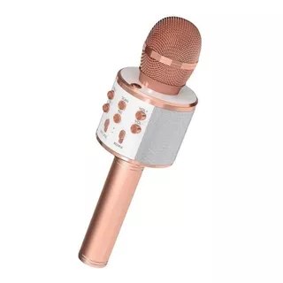 Microfone Sem Fio Youtuber Bluetooth Infantil Reporter Cor Rose Gold