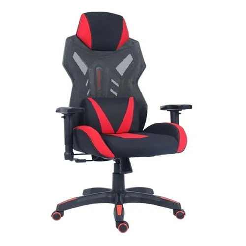 Silla Gamer Oficina Micro Y2523 Reclinable Ajustable Sillon Color Negro y Rojo Material del tapizado PVC