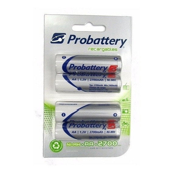 Pilas Aa 2700 Mah Probattery Alto Rendimiento P/ Camaras Dig