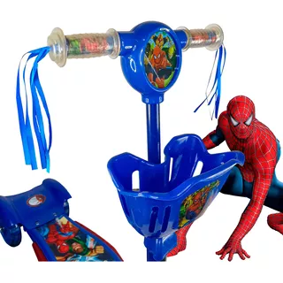 Patinete 3 Rodas Musical Com Luz - Homem Aranha Cor Homem Aranha (azul)