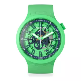 Reloj Swatch Fresh Squeeze Hombre Mujer Sb01g101 Color De La Malla Verde Color Del Bisel Verde Color Del Fondo Verde