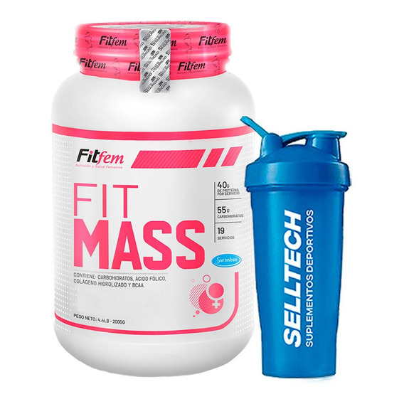 Proteína Fitfem Fit Mass 2kg Chocolate + Shaker