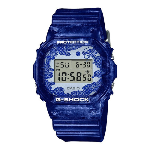 Reloj Casio G-shock Para Caballero Dw-5600bwp-2cr Color de la correa Azul