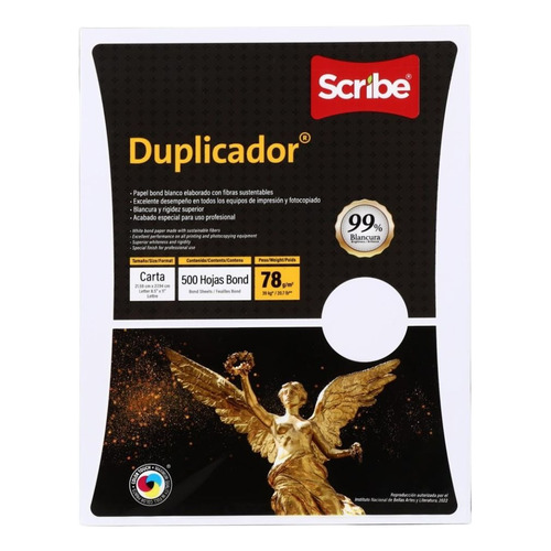 Paquete De 500 Hojas Blacas Scribe Duplicador Tamaño Carta Color Blanco