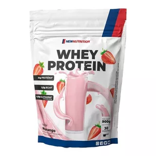 Suplemento Em  Pó Newnutrition  Whey Protein Proteína Sabor  Morango Em Sachê De 900g