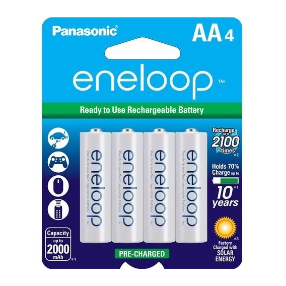 Pilas Recargables Panasonic Eneloop Aa 2000mah Pack X4