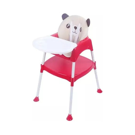 Silla Comedor Y Escritorio Para Bebe + Cojin Acolchado Oso