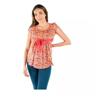 Blusa Maternidad Flores Con Cinturón - 7381fams