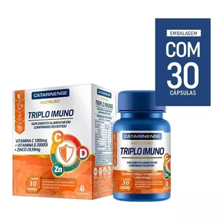 Suplemento Em Cápsulas Catarinense Pharma Triplo Imuno + Vitamina E Zinco 30 Caps Minerais/vitaminas Em Pote De 250ml Un