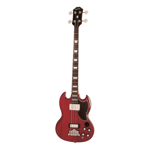 Contrabajo EpiPhone Eb-3 Sg Bass Cherry Color Burgundy Guía para la mano derecha Número de cuerdas 4