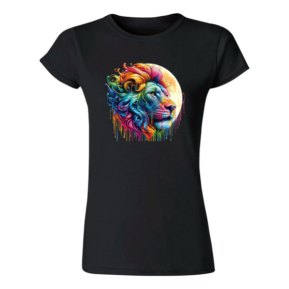 Playera Mujer León Psicodélico 000033n