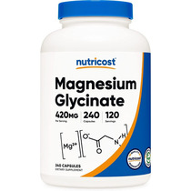 Magnesium Glycinate 240 Cap. - Nutricost Sabor Sin Sabor