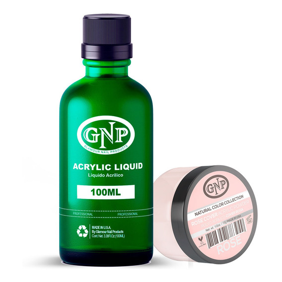 Cover Gnp Rose 15gr. + Líquido Acrílico Gnp 100ml