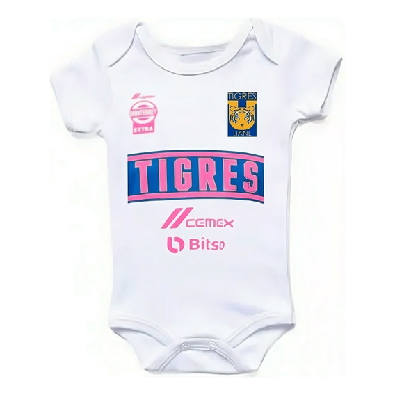 Pañalero Tigres Niña Personalizado Con Nombre Bebé Futbol