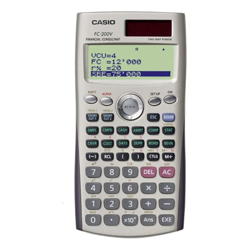 Fc-200v - Calculadora Casio Financiera Color Gris