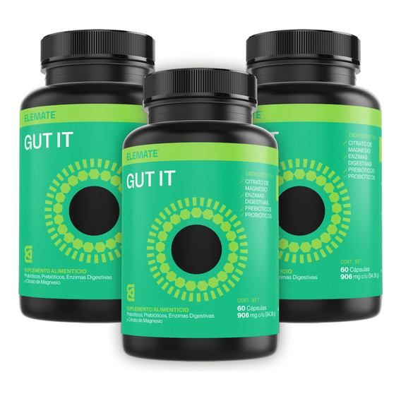 Elemate | Kit 3 Gut It | Suplemento Digestión Estreñimiento Sabor Ninguno