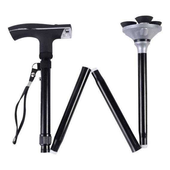 Baston Plegable Trusty+ Luz Led + 4 Soportes Antideslizante