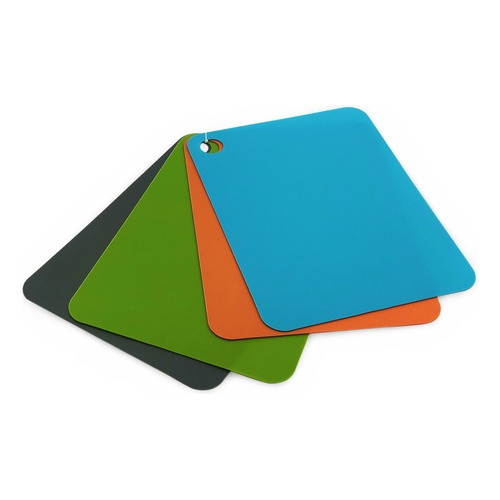 Tablas Plasticas X4 Flexibles Carne Verdura Pescado 34cm Color Azul Flexible