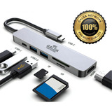 Hub Usb C 6 En 1 Adaptador Lector Sd Pd Hdmi Para Mac iPad