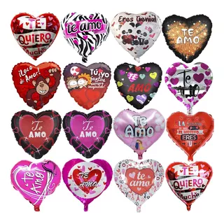 60 Globos Corazón Metálicos San Valentín Amor Mayoreo