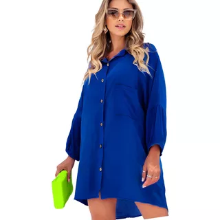  Black Friday Camisão Saída Praia Chemise Cores Verão Oferta