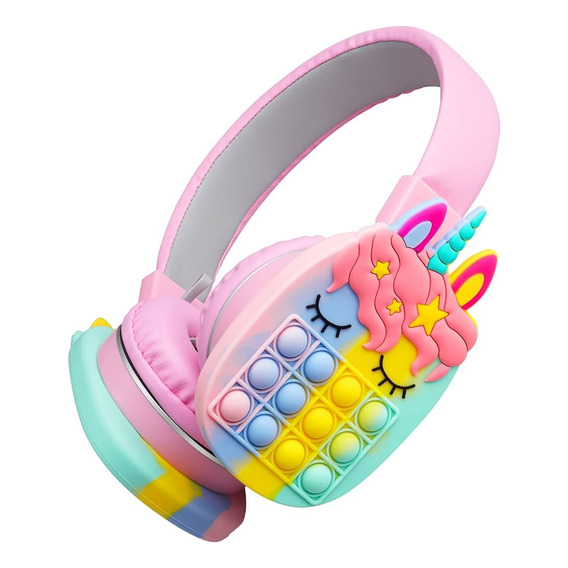 Diadema Audifonos Bluetooth Unicornio Ajustable Burbujas