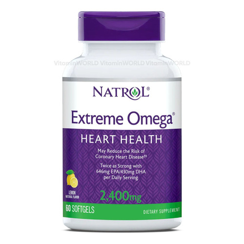 Omega 3 Extremo 2400mg Con Epa Dha & Vitamina E 60 Softgels Sabor Limón - Natrol
