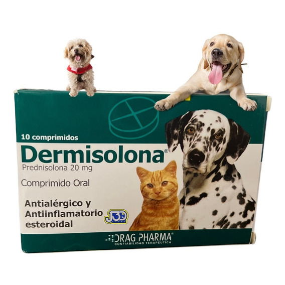 Dermisolana Antialergico 20mg Antiinflamatorio Mascota Gato
