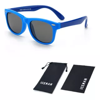 Óculos De Sol Infantil Flexível Polarizado Uv400 Iceman 476 Cor Azul Claro / Azul Escuro