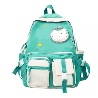 Mochila Bolsa Feminina Escolar Antifurto Fofa Kawaii Linda Cor Verde