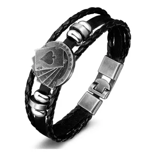 Pulsera Hombre Ecocuero Cartas Poker