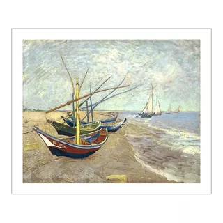 Lamina Fine Art Barcos En La Playa Van Gogh 60x70 Myc