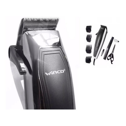 Maquina De Cortar Pelo Barba Patilla Cortadora Winco W3000 Color Negro/Plata