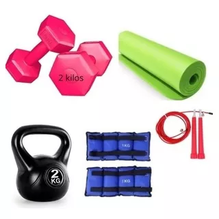 Set Kit Ejercicio Entrenamiento Pesa Rusa Fitness