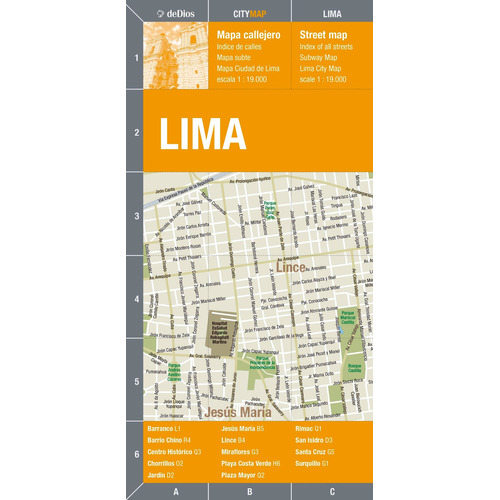 Lima City Map, De Julian De Dios. Editorial Dedios, Tapa Blanda En Español, 2022