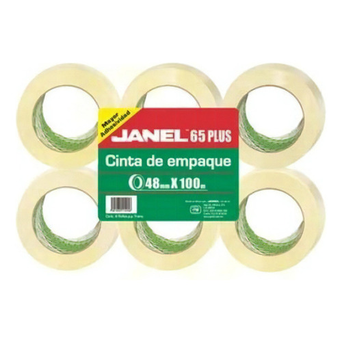 Cinta De Empaque Transparente Janel 0654810700 .48x100 C/6pz