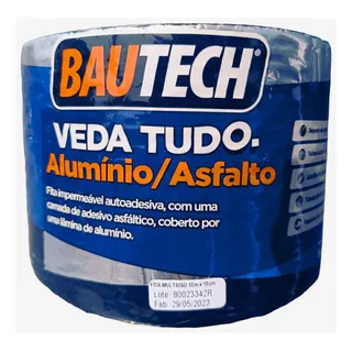 Fita Asfáltica Aluminizada Multiuso Bautech 10mx 10cm 