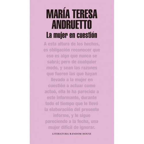 La Mujer En Cuestion - Maria Teresa Andruetto - Lrh - Libro