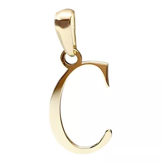 Dije Inicial Letra C Oro 14k Tamaño 2 Cm + Cadena De Regalo