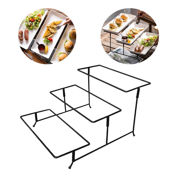 3 Piso Metal Soporte De Organizador Para Plato Porcelana