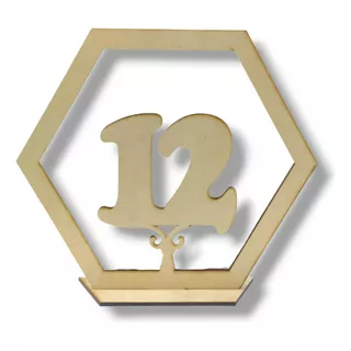 Centro De Mesa Hexágono Con Números X 12 Unidades