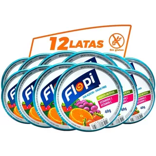 Dulces Flopi Tutti Frut Display Con 12 Latas | Shaarabuy