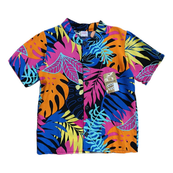 Camisa Hawaiana De Fibrana/poplin Para Bebés 